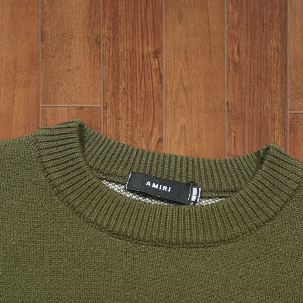 AMIRI Green Crew Neck Sweater - Picture 3 of 6